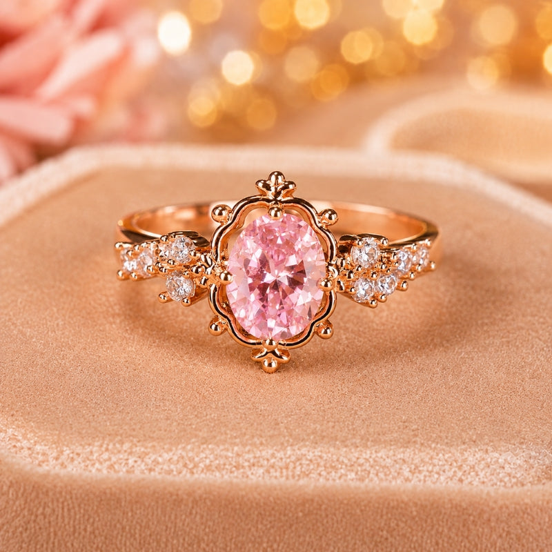 Bague Halo Ovale Classique