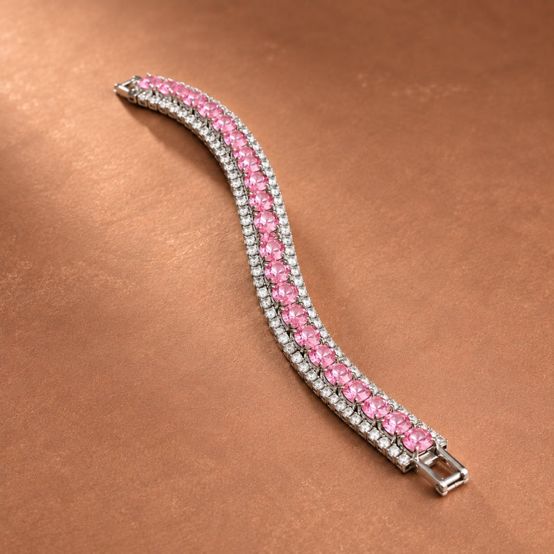 Bracelet en pavé de rhinestones ronds