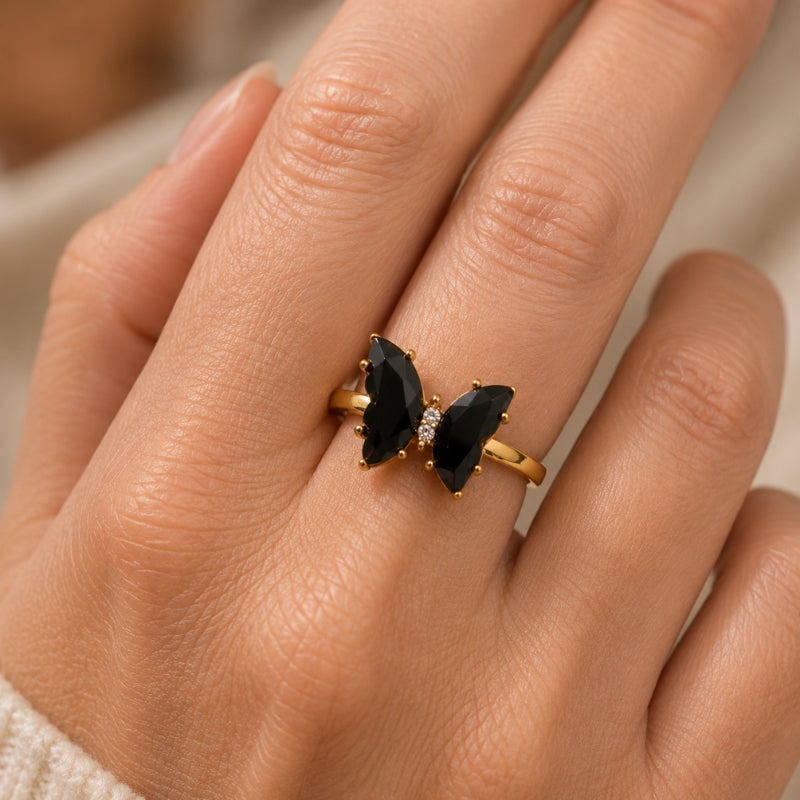Bague Exquise Papillon Noir