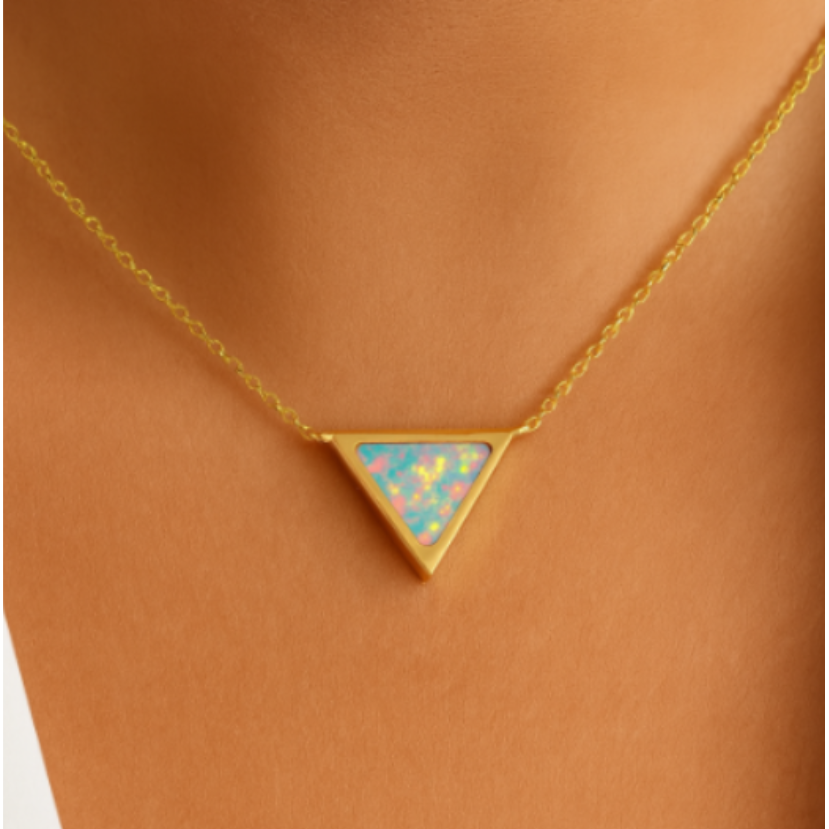 Collier Délicat en Triangle d&