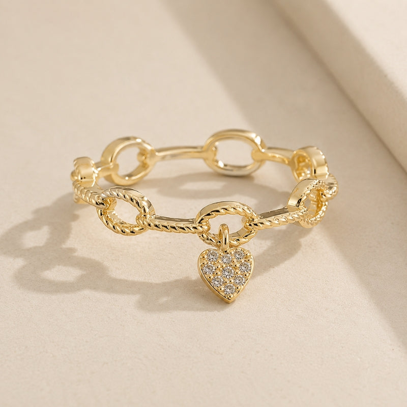 Bague Cœur Chaîne Intemporelle