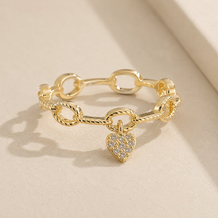 Bague Cœur Chaîne Intemporelle