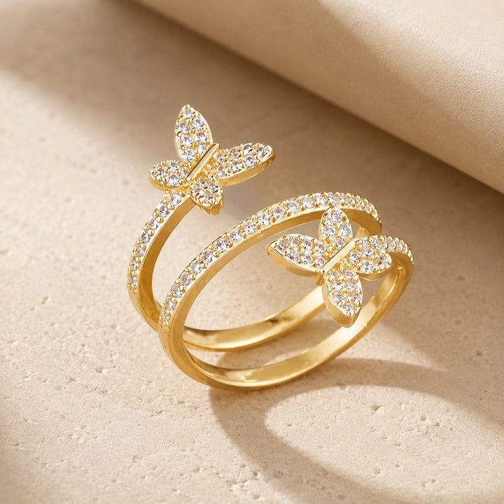 Bague Luxueuse en Forme de Papillon