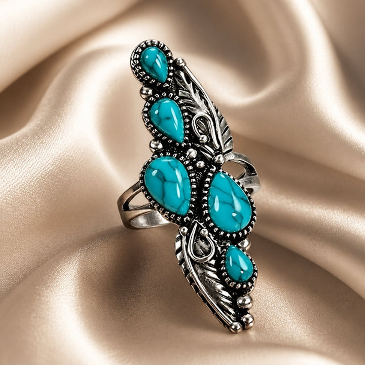 Bague Affirmation Plume en Turquoise
