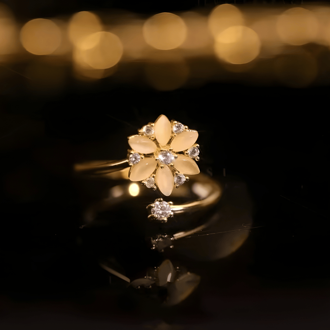 Bague Grace en Opale Crème