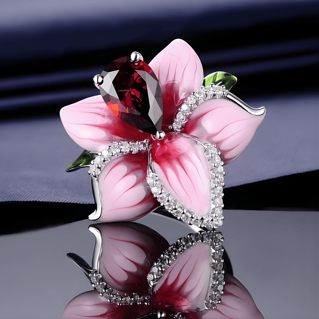 Bague de Luxe Orchidée Rose