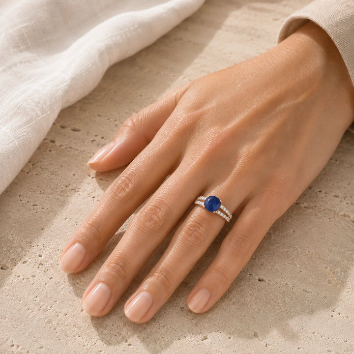 Bague Vintage Accent Saphir Lumineux