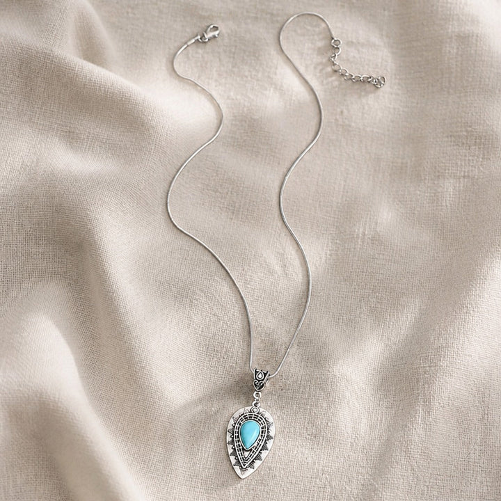 Collier Pendentif en Turquoise Goutte d&