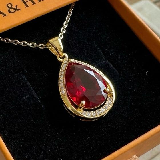 Pendentif Goutte de Ruby | Or