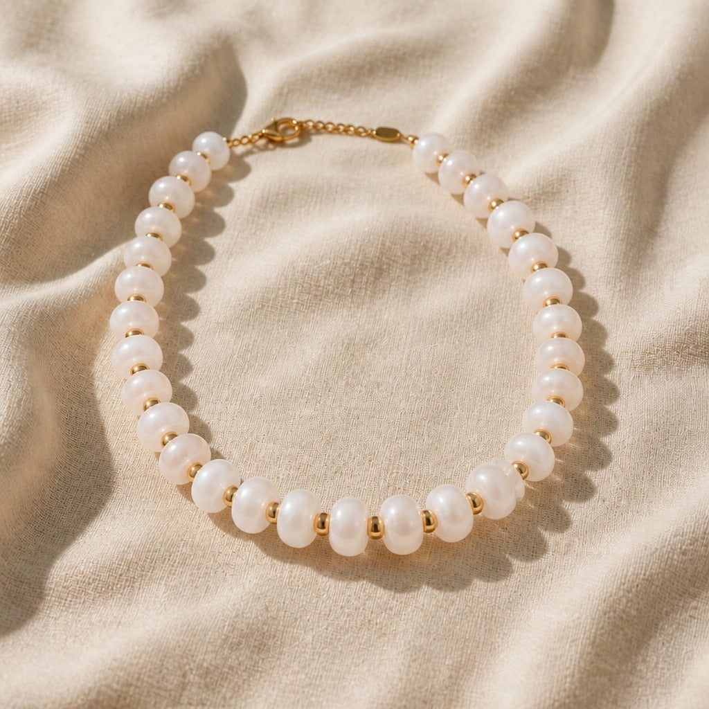 Collier bohémien en perles de verre givré