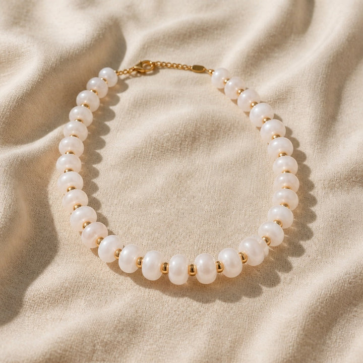 Collier bohémien en perles de verre givré