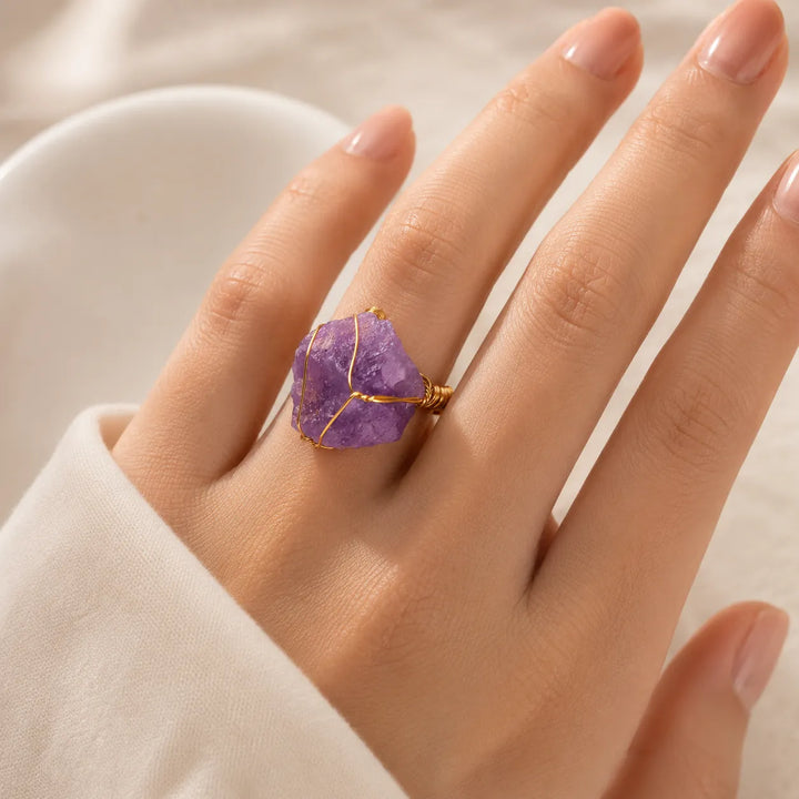 Bague en or avec cristal d&