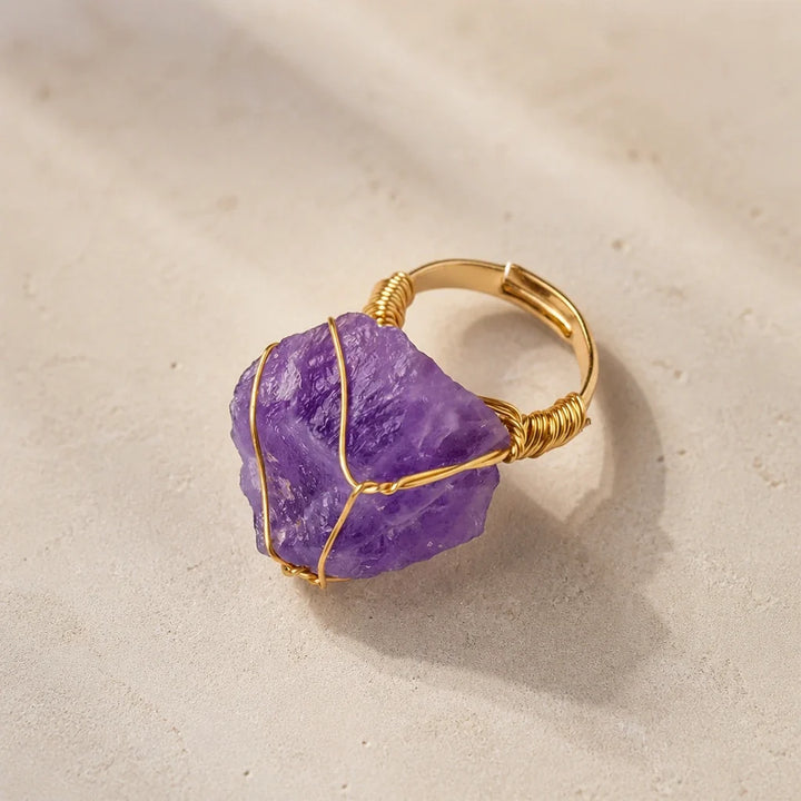 Bague en or avec cristal d&