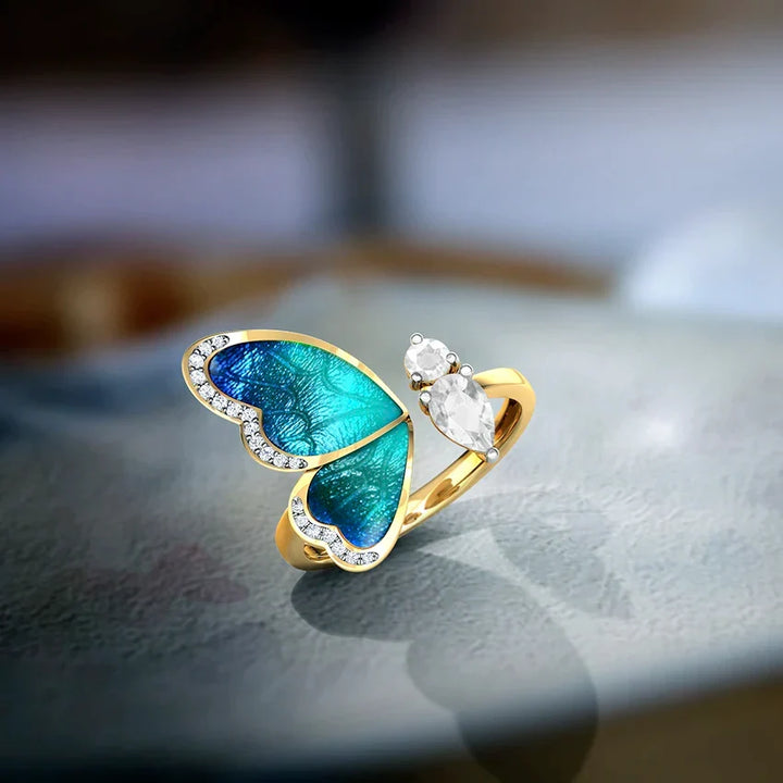 Bague Papillon Bleu Rêves