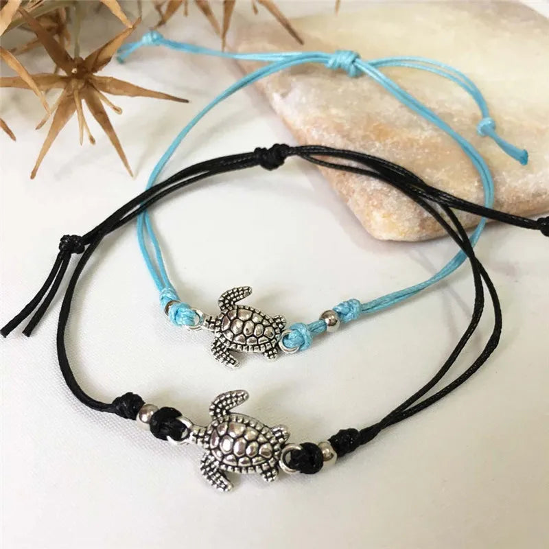 Bracelet de cheville en cuir de tortue marine