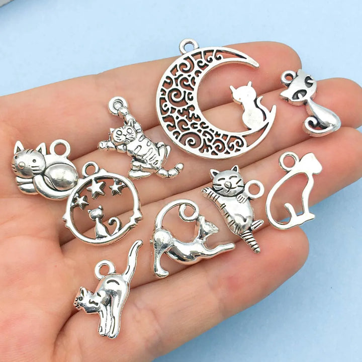 Collection de Charms en Argent Vintage sur le Thème des Chats