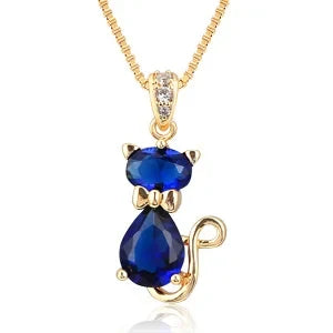 Collier Pendentif en Cristal Chat
