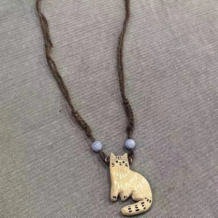 Collier Pendentif Étoile de Chat Vintage