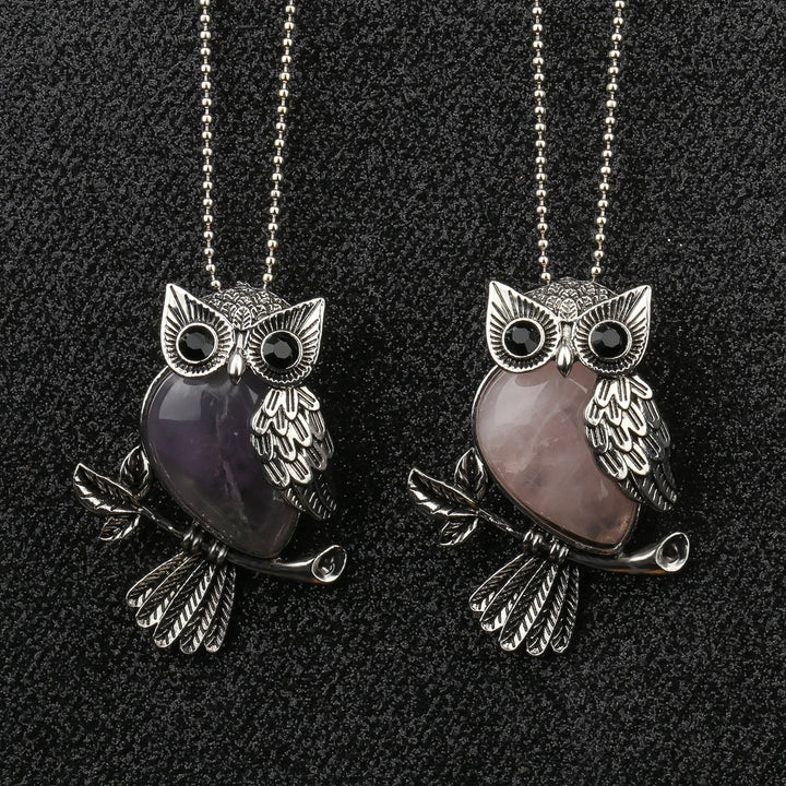Pendentif en cristal de chouette sage