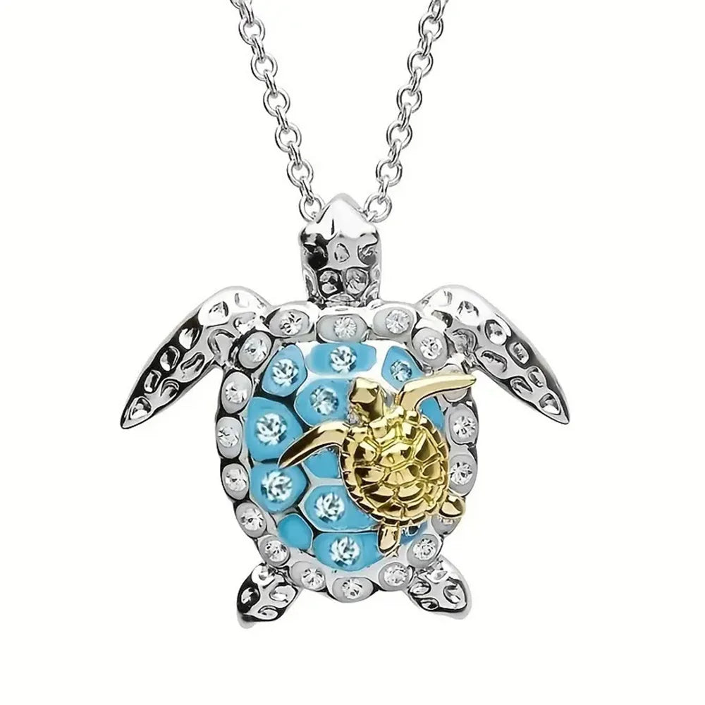 Pendentif Tortue de Mer en Argent Vintage