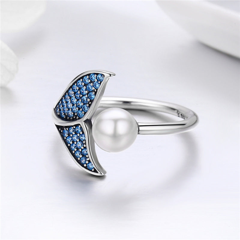Bague en Perle Queue de Baleine Océan