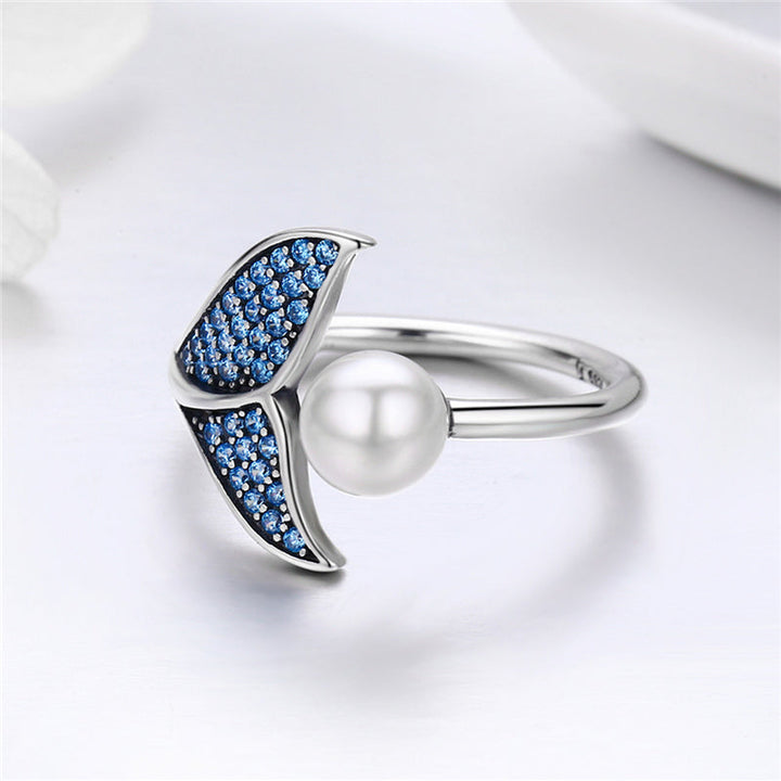 Bague en Perle Queue de Baleine Océan