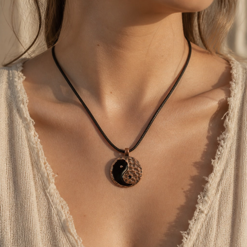 Collier Pendentif Charme Yin et Yang