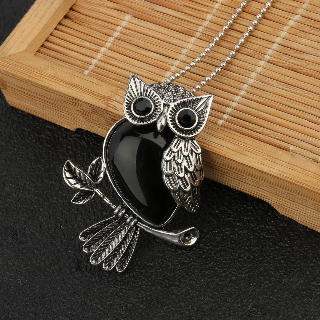 Crystal Owl Wisdom Pendant Necklace