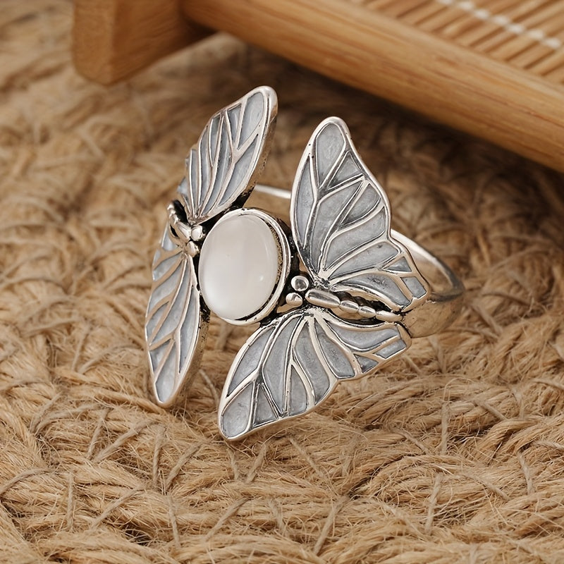 Bague Papillon en Pierre de Lune Éternelle