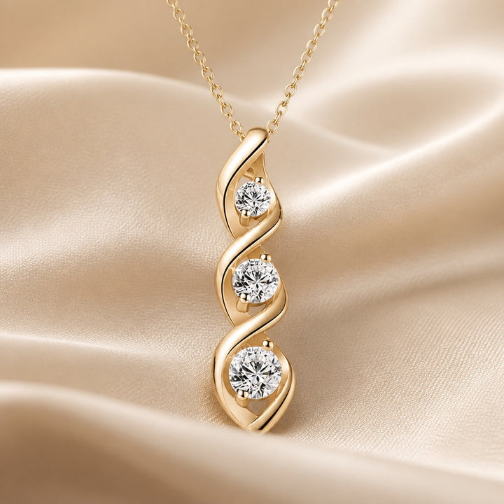 Collier Infini en Zirconium Or Blanc