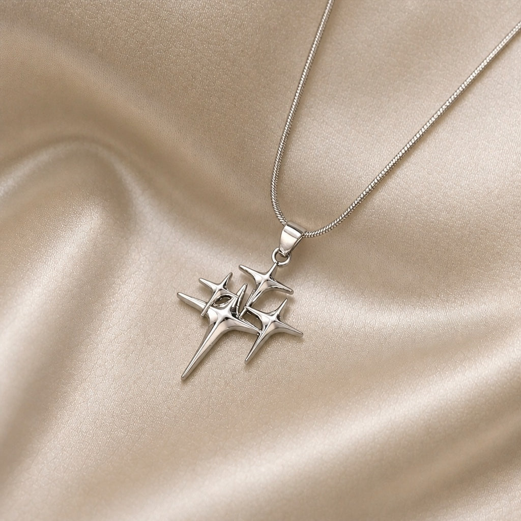 Collier en Or Blanc Étoile du Nord