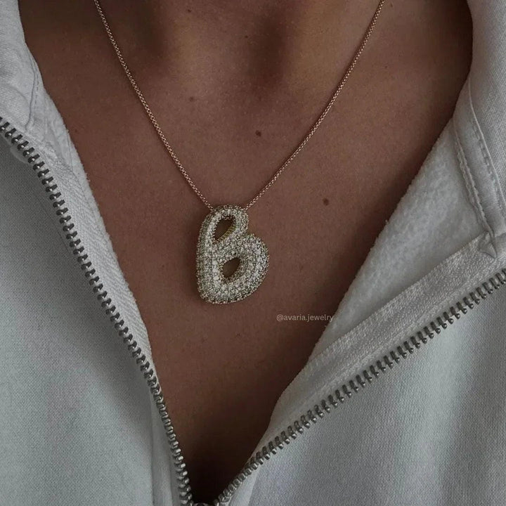 Collier Initial en Cristaux Boules