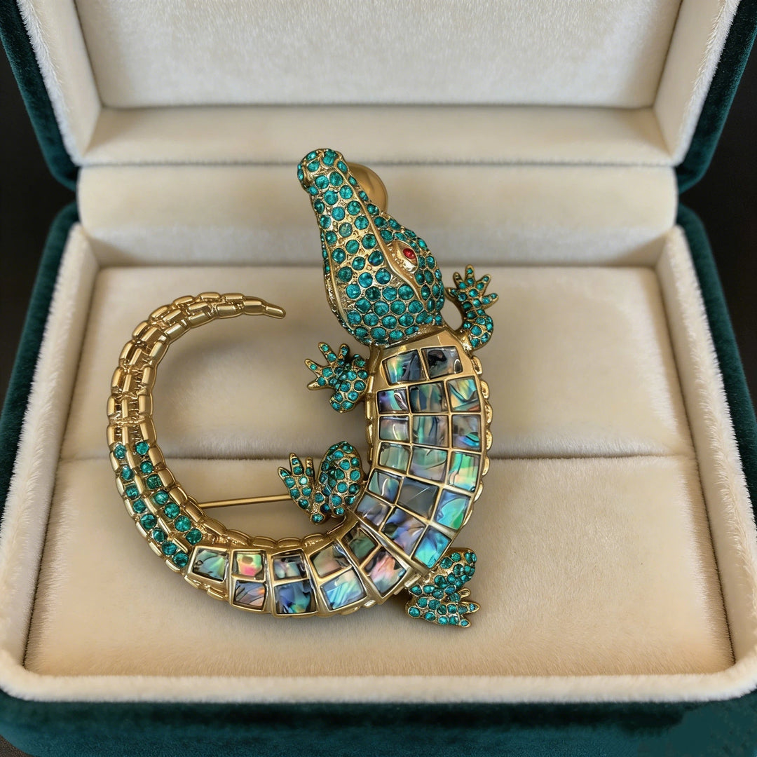 Broche Gecko Azur