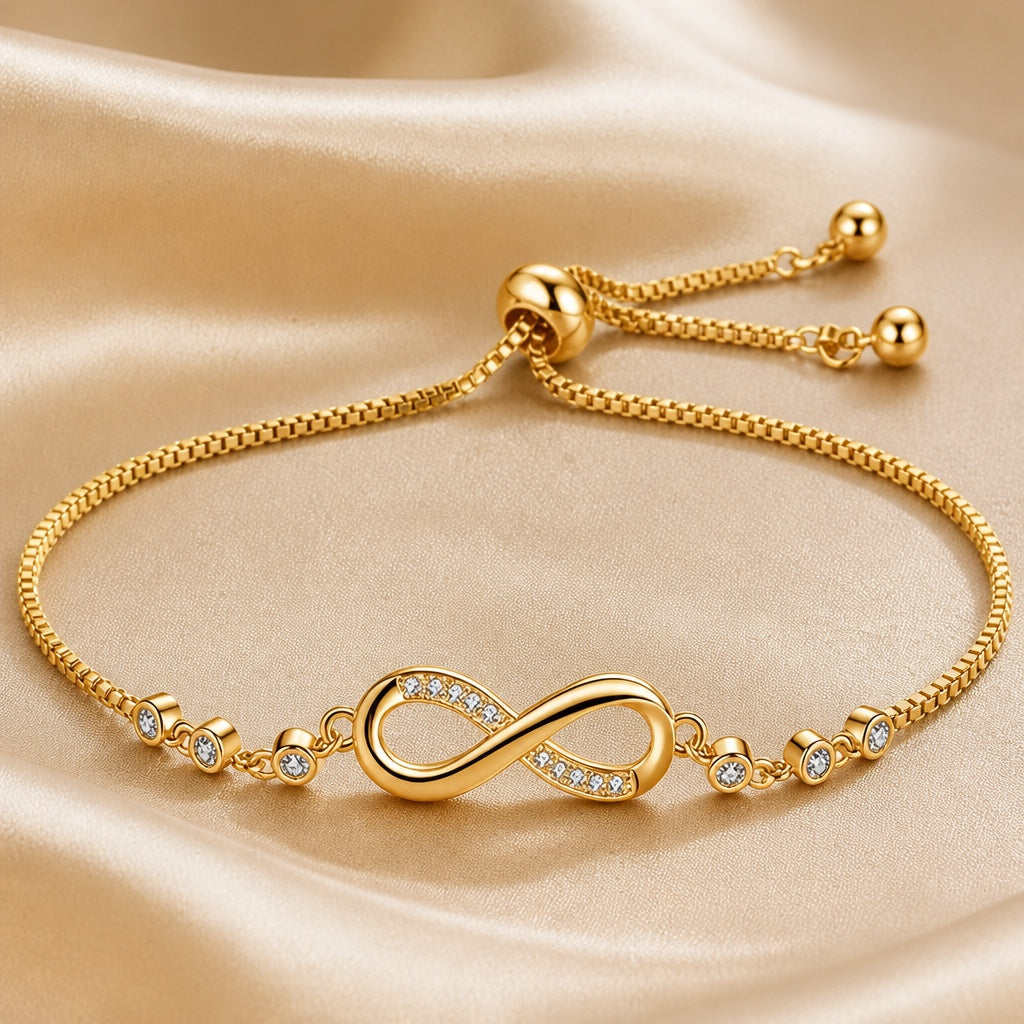 Bracelet Infini à Glissière en Or Blanc
