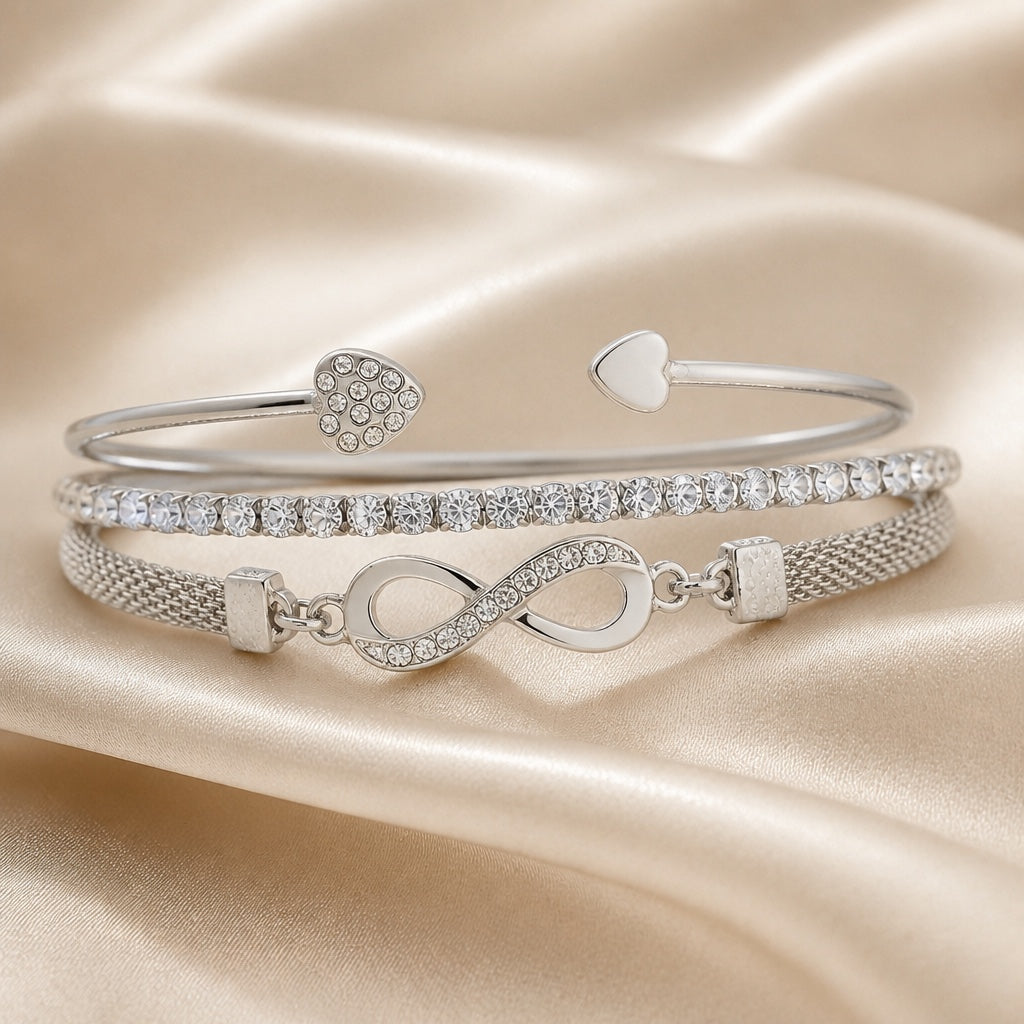 Bracelet Infini en Zirconium en Or Blanc