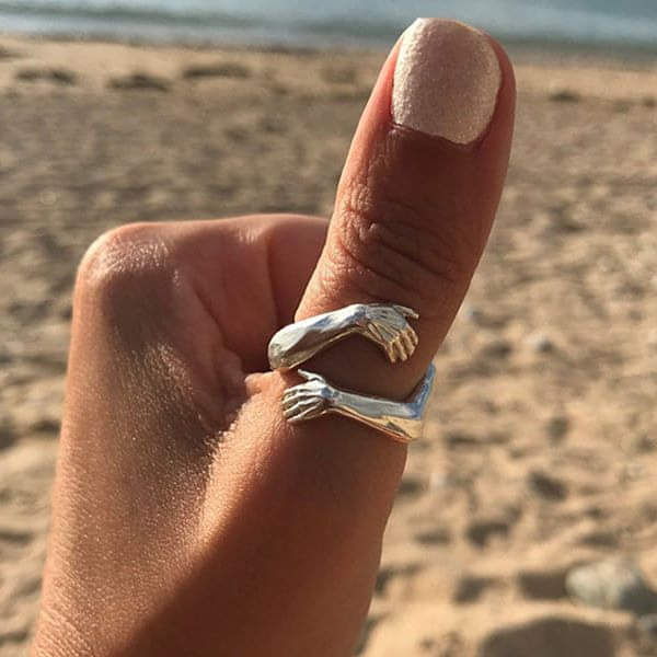 Adjustable Silver Ring Embrace
