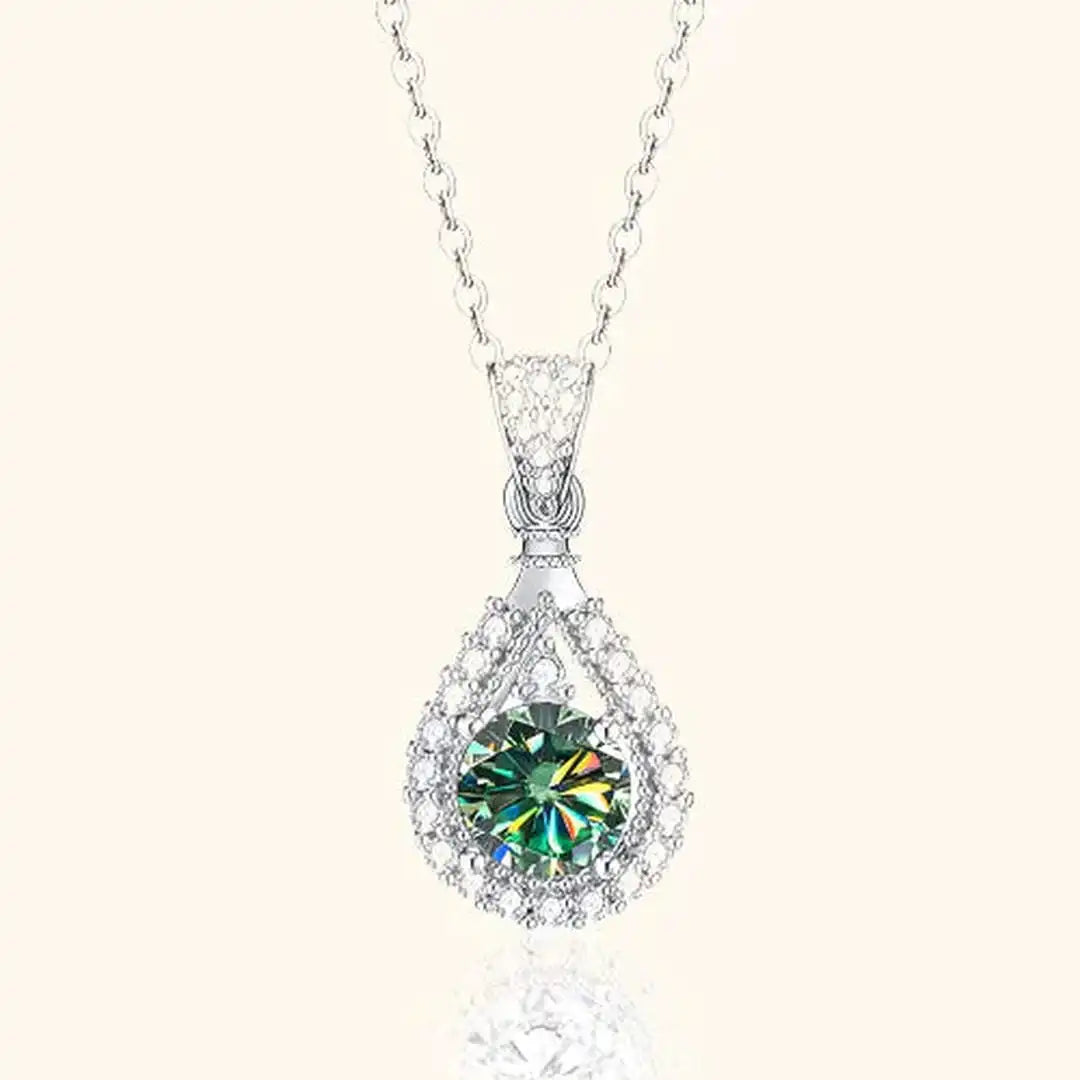 Collier Émeraude Radieuse en Forme de Goutte