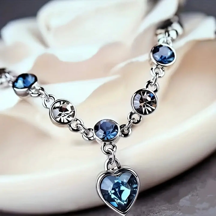 Bracelet en Or Blanc Éclat Cœur Océan
