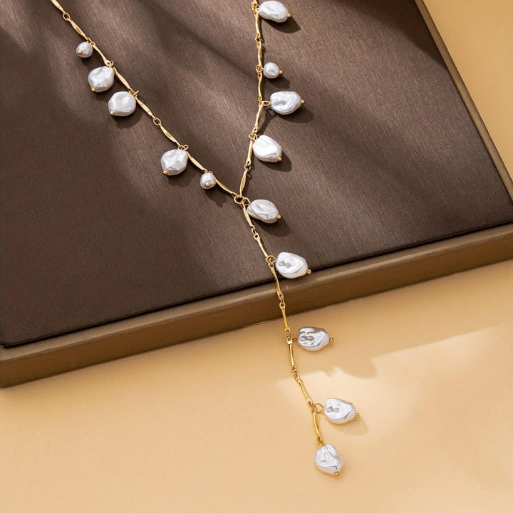 Collier Y-Lariat avec Cascade de Perles