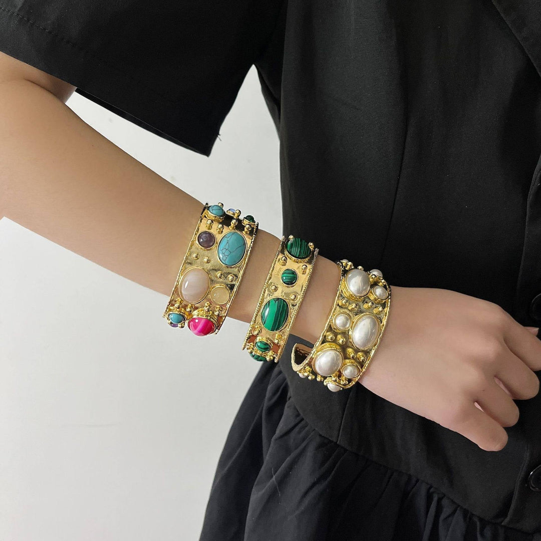 Bracelet Vintage en Pierres Baroques
