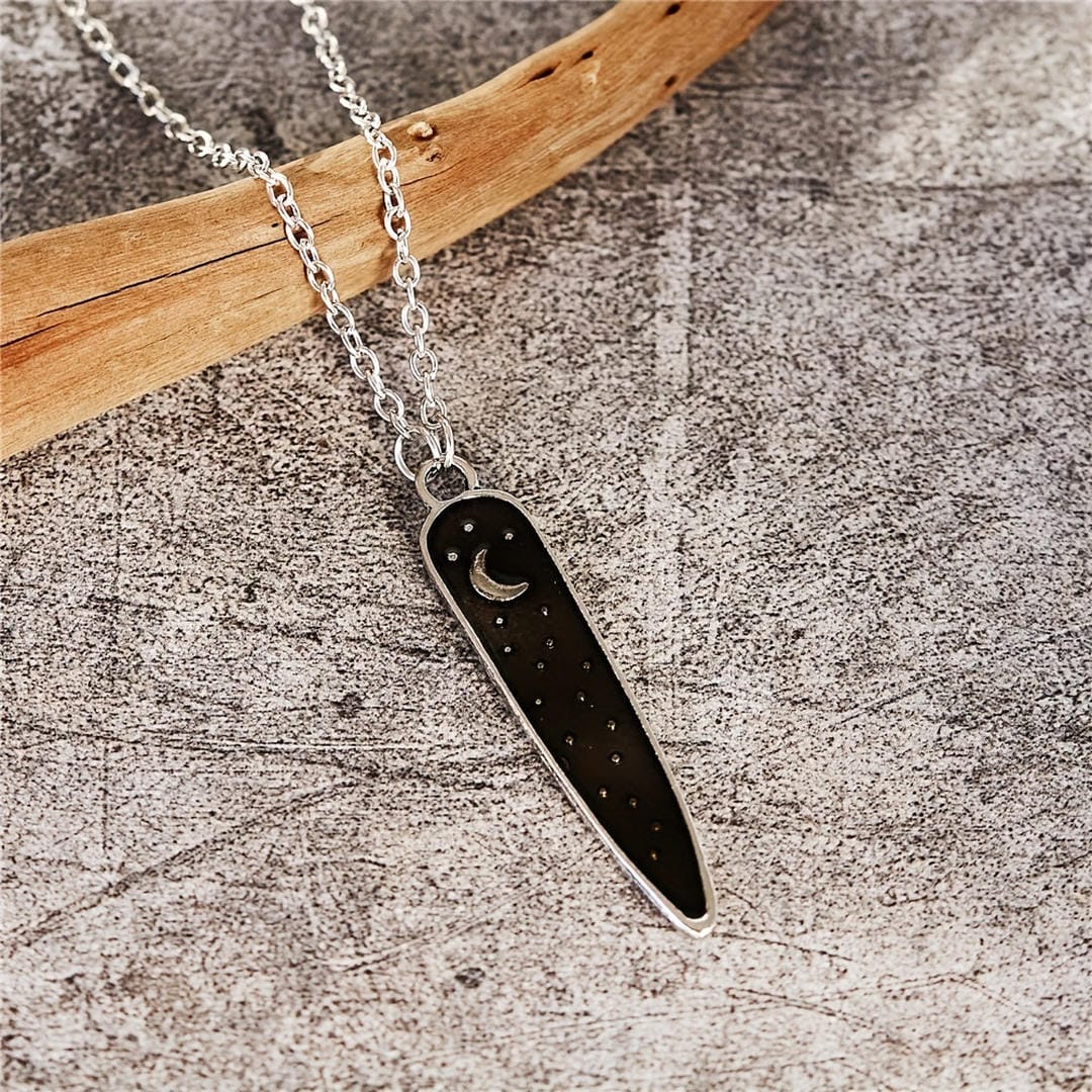 Collier Pendentif Réversible Hibou et Lune