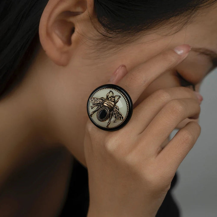 Bague Vintage en Agate Naturelle BeeQueen