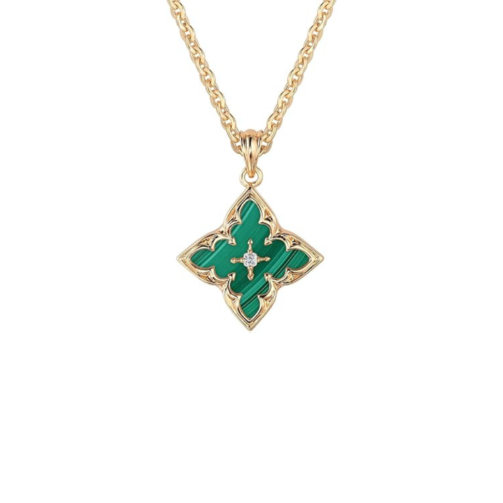 Emerald Clover Pendant | Gold