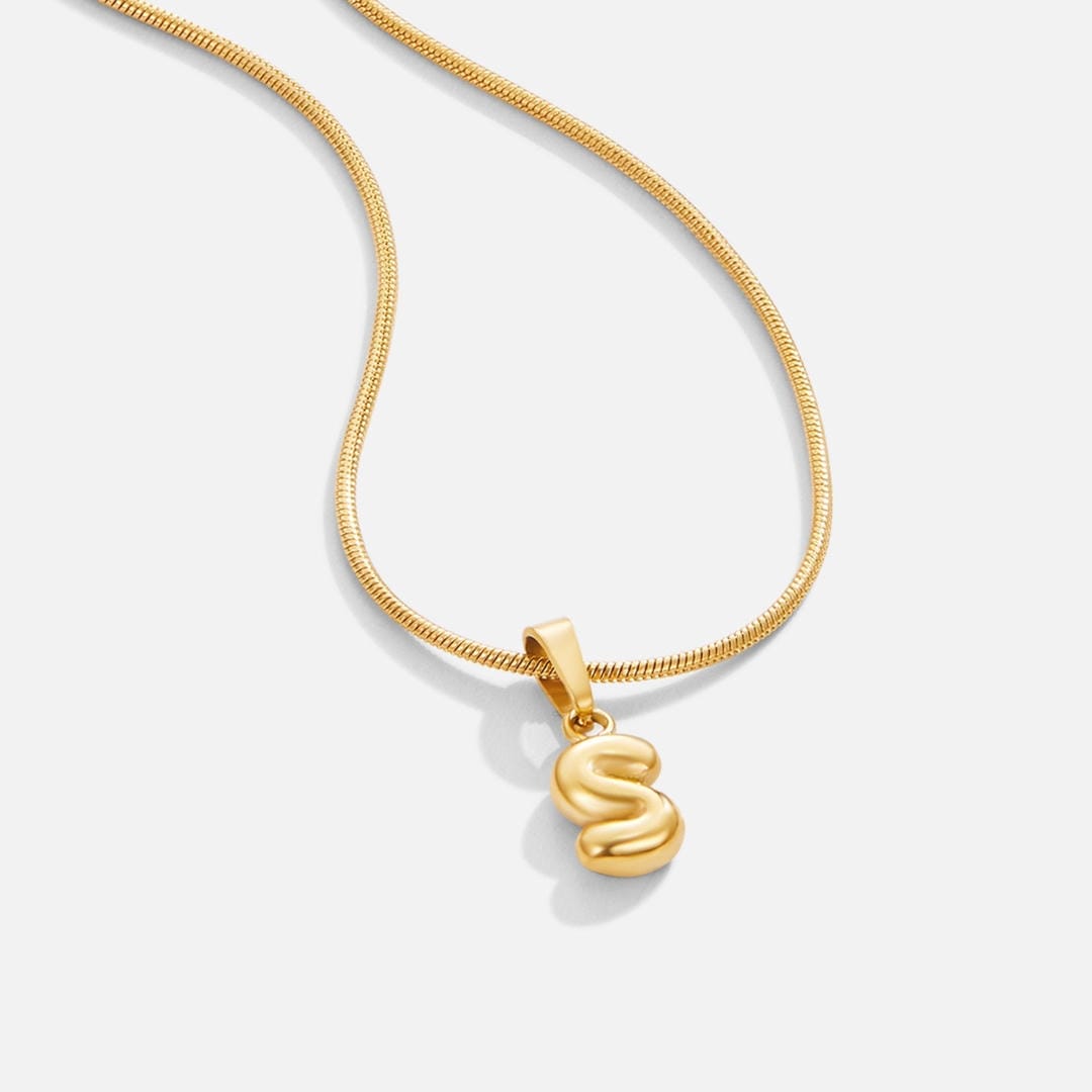 Collier Pendentif Lettre Bulle Chic