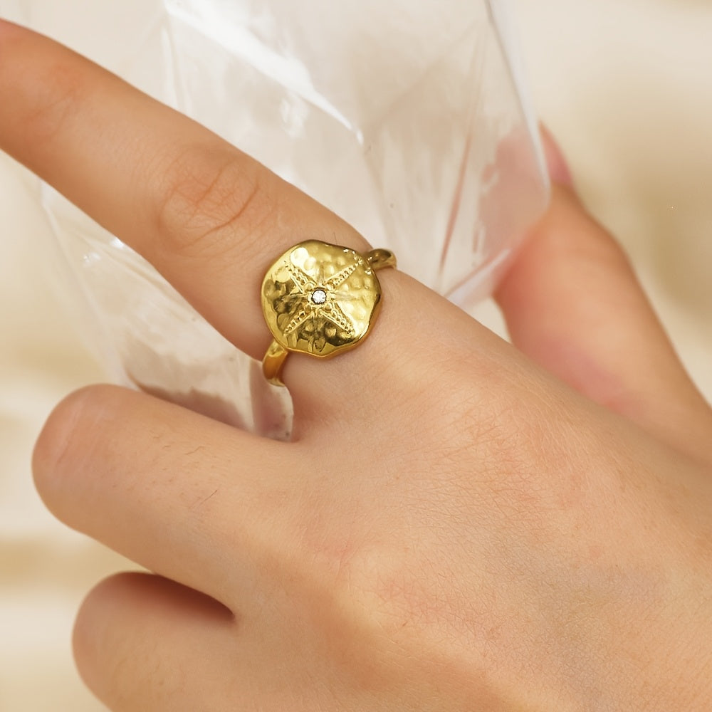 Bague Rétro Octagram en Zirconia