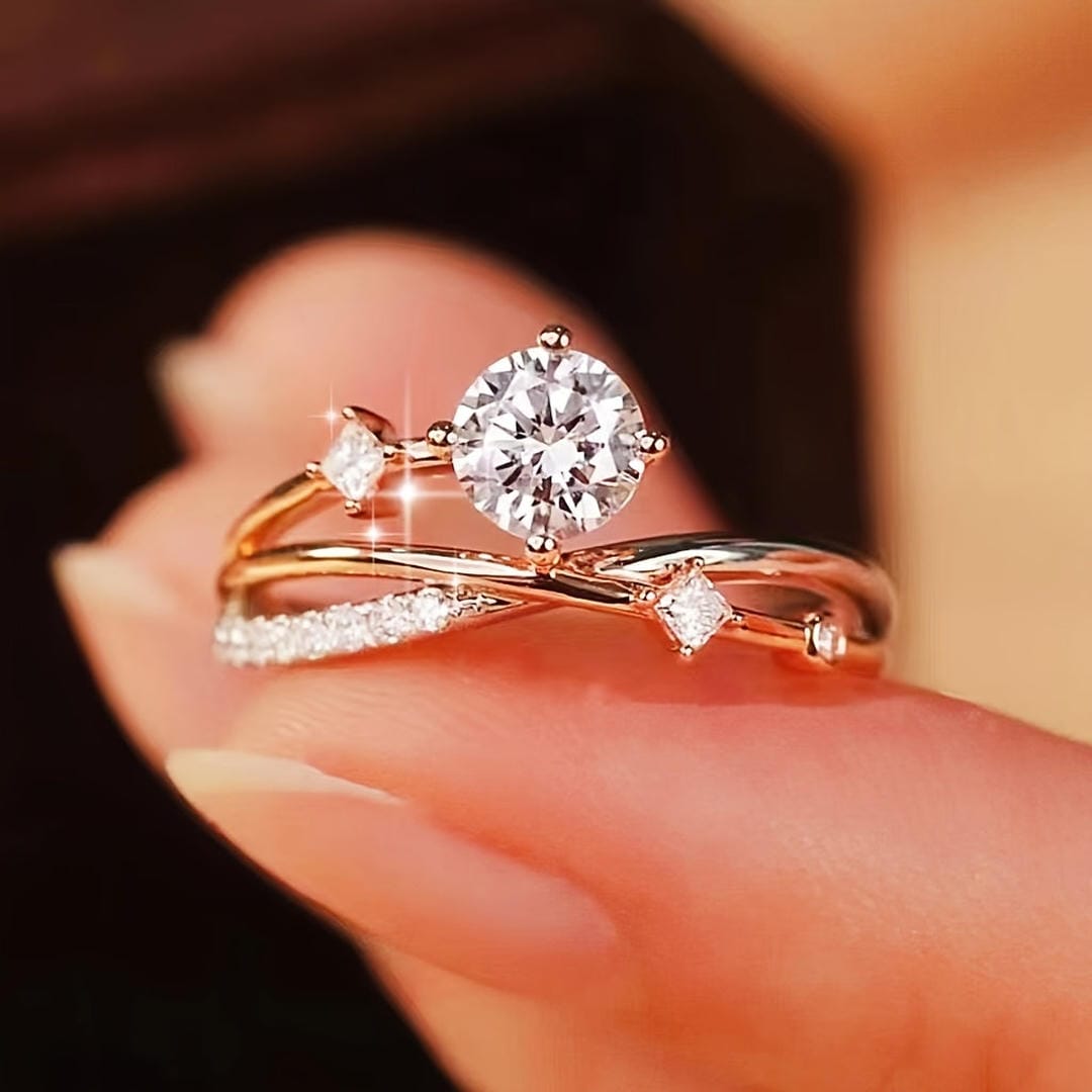 Bague Déclaration en Cristal Ronde Crossover