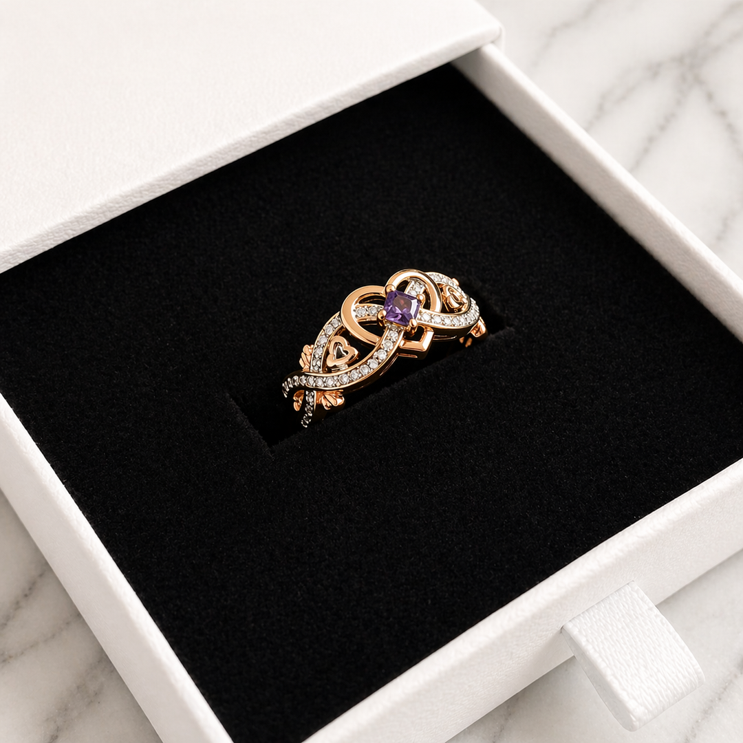 Bague de Sérénité en Cœur Violet