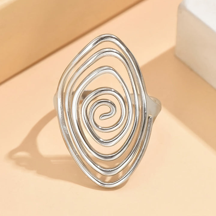 Bague Luxueuse en Spirale Creuse