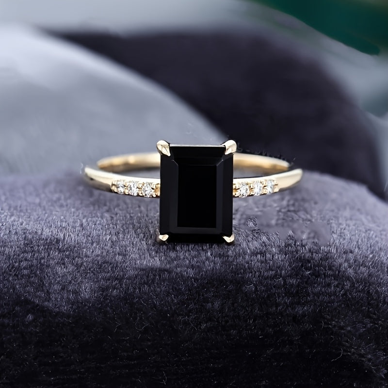 Bague Minimaliste en Zirconium Noir Éclatant