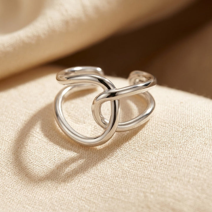 Intertwined Open Silver Ring